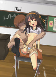 female fingering human kyon panties socks suzumiya_haruhi suzumiya_haruhi_no_yuuutsu