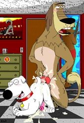 animal_genitalia animal_penis anthro anthro_on_anthro blush brian_griffin canid canine canine_genitalia canine_penis canis cartoon_network collar crossover cum cum_in_ass cum_inside cum_splatter dangerdoberman dog domestic_dog dukey duo family_guy furry gay johnny_test_(series) knot male male_only mammal no_humans penis sex size_difference yaoi