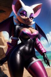 ai_generated anthro breasts cambionai cleavage clothed clothing female female_focus female_only medium_breasts rouge_the_bat sega solo solo_female solo_focus sonic_(series) sonic_the_hedgehog_(series) standing thick_thighs