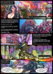 aliens bounty_hunter cape cloak comic comic_page sadisticdreamer sci-fi science_fiction skyfantasystudios story tagme western_art yuki_(yuki_space_assassin) yuki_space_assassin yukiverse