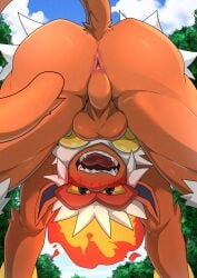 0508madaramoyou anthro anus ass balls blush generation_4_pokemon genitals hi_res infernape male mammal nintendo perineum pokemon pokemon_(species) presenting presenting_hindquarters primate solo upside-down