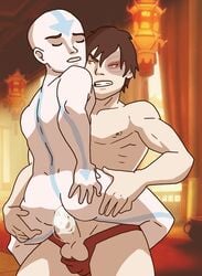 2boys aang air_nomad airbender_tattoo anal ass avatar_legends avatar_the_last_airbender burn_scar cum fire_nation gay male male_only navatar13 nickelodeon sex tattoo the_avatar underwear unspoken_thing yaoi zuko