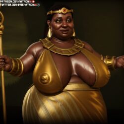 1girls 4k ai_generated amanitore bbw belly big_belly big_breasts black_milf breasts chubby chubby_female civilization civilization_(series) civilization_vi curvaceous curvy dark-skinned_female dark_skin fat fat_arms female female_only highres hips human jewelry large_breasts massive_thighs matronai_(artist) mature mature_female mature_woman navel not_furry obese obese_female overweight overweight_female patreon patreon_username pinup solo solo_female solo_focus ssbbw stable_diffusion sweat sweating thick_arms thick_hips thick_thighs thighs twitter_username wide_hips