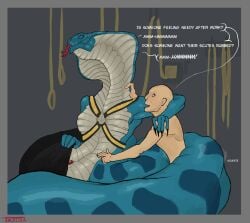 1girls anthro coiling dialogue english_text featureless_breasts female funny hi_res human humanoid male male/female mammal pussy reptile scalie scutes snake snake_hood straight tengridus text tongue tongue_out viper_(x-com) wholesome x-com xcom_2