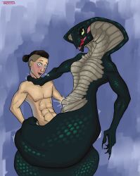 1girls aglaya anthro asphyxiation choking coiling dominant dominant_female duo featureless_breasts female hi_res human humanoid male male/female mammal scalie sex stomach_bulge straight tengridus vaginal_penetration viper_(x-com) x-com xcom_2