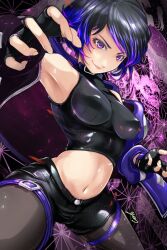 1girls asian_female athletic athletic_female big_breasts black_and_purple_hair female female_only light-skinned_female namco navel nipple_bulge reina_mishima tekken tekken_8 two_tone_hair yuumura_ch