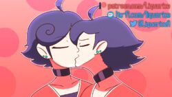 animated blue_eyes clone clonecest kissing liquorice makeout oc original original_character self selfcest short_hair submissive yuri