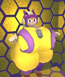 1girls 3d :3 backpack bea_(brawl_stars) beehive big_ass big_breasts big_butt big_thighs black_eyes brawl_stars breasts bubble_ass bubble_butt cute female female_only huge_ass huge_breasts huge_butt purple_helmet purple_pants rec_room thick_ass thick_thighs weirdmaker43 yellow_pants yellow_shirt