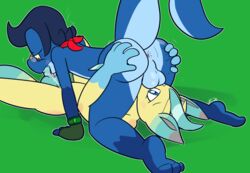 2020 2boys 3_toes 4_fingers 69_position alternate_color animal_genitalia animal_penis anthro anthro_on_anthro anthro_penetrated anthro_penetrating anthro_penetrating_anthro anus ass ass_grab ball_nuzzling bandana blue_body blue_eyes blue_fur blue_hair blue_skin blush bodily_fluids canine_penis clothing cum cum_in_mouth cum_inside cum_on_penis duo eeveelution eyewear feet fellatio fingerless_gloves fingers fur furry gay genital_fluids glasses gloves green_background green_body green_fur green_penis hair half-closed_eyes hand_on_ass handwear hi_res interspecies knot leafeon looking_down looking_up male male_only male_penetrated male_penetrating male_penetrating_male mostly_nude nintendo nude on_ground open_mouth oral original_character penetration penis pokemon pokemon_(species) purple_eyes reptile scalie simple_background testicles toes tongue tongue_out ulti_(ultilix) ultilix video_games yaoi yellow_body yellow_fur yellow_sclera