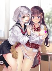 pantsu pussy_juice seifuku yuri zero_(miraichizu)