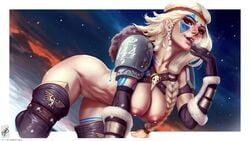 1girls 2020 abs armor astra_militarum big_breasts blonde_hair blonde_pubic_hair brown_eyes bush bushy_pubes dated female female_only fit_female guardswoman_(warhammer_40k) hanging_breasts headband imperial_guard imperium_of_man midgardian_144th pubes pubic_hair sci-fi science_fiction scifi smiling smiling_at_viewer solo solo_female source_request tattoos text themaestronoob thick_thighs thigh_gap tribal_tattoo warhammer_(franchise) warhammer_40k watermark wide_hips