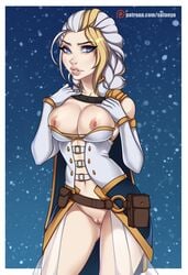 1girls areolae big_breasts breasts female female_only jaina_proudmoore large_breasts nipples pussy satanya solo world_of_warcraft