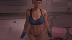 1girls 3d 3d_(artwork) abs athletic bare_shoulders big_breasts blonde_hair blue_eyes breasts busty cassie_cage curvaceous curvy curvy_figure female female_focus female_only fit fit_female from_above g-string headband hourglass_figure large_breasts long_hair mortal_kombat mortal_kombat_11 muscles muscular muscular_female navel pinup pose posing pubic_hair solo tagme thong tied_hair tom123 toned toned_female uncensored voluptuous wide_hips