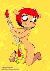 animated anthro barely_visible_genitalia beachside_bunnies blushing boobs breasts electric_guitar female female_protagonist furry furry_only guitar hexylamine_(artist) lammy_lamb musical_instrument no_sound nude nude_female shy tagme um_jammer_lammy video video_games