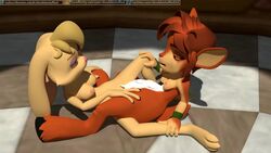 2girls activision animated bianca_(spyro) breasts doublestuffed elora female female_focus female_only furry nipples no_sound romantic romantic_couple spyro_the_dragon tribadism video yuri