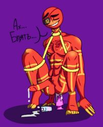 closed_eyes countryhumans cum_on_floor dildo_in_ass male soviet_union_(countryhumans) tied_up twitter ussr yellow_blush