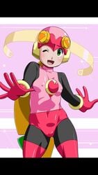 bodysuit cameltoe capcom flat_chest mega_man mega_man_battle_network nipples rockman rockman_exe roll.exe skin_tight stockings