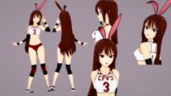 brown_eyes brown_hair bunny_ears extremesoda furry furry_ears furry_only gym_clothes gym_uniform long_ears long_hair rwby short_shorts tagme velvet_scarlatina