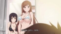 1boy 2girls animated bathroom bikini female gif huge_breasts large_breasts overflow_(series) pianissimo_(game) pp:_pianissimo shirakawa_ayane sisters swimsuit