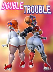 2girls 3d anthony_blender baby_(fnafsl) circus_baby circus_baby_(fnaf) circus_mommy circus_mommy_1.0_(anthony_blender) five_nights_at_freddy's five_nights_at_freddy's:_sister_location fnaf freddy_fazbear's_pizzeria_simulator robot robot_girl scottgames scrap_baby scrap_baby_(fnaf) scrap_mommy sister_location white_skin