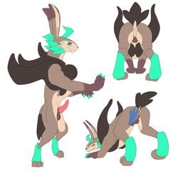 animal_genitalia anus araphre_(artist) ass balls crema_(company) genitals hi_res lagomorph male male_only mammal mudrid penis presenting presenting_hindquarters sheath solo temtem temtem_(species) video_games