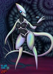 alien anthro breasts duo female feral genitals hi_res iridescent long_tail nipples nude the_crab_mage unknown_species