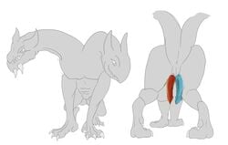 anthro anus araphre_(artist) ass dota dota_2 dragon genitals hi_res jakiro jakiro_the_twin_headed_dragon male male_anus male_only penis presenting presenting_hindquarters solo unfinished video_games