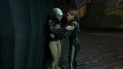 2girls 3d animated big_breasts female female/female female_focus female_only fingering functionally_nude functionally_nude_female half-life half-life_2 hand_on_breast human kissing large_breasts lesbian lesbian_kiss loop metrocop mr._tucket partially_clothed sfm sound video yuri