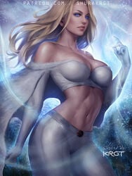 1girls abs big_breasts breasts cleavage emma_frost female female_only large_breasts looking_at_viewer marvel marvel_comics shurakrgt solo white_queen x-men