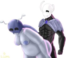 1boy big_belly big_breasts bretta_(hollow_knight) bug chubby female hb-edstar hollow_knight muscular_male straight straight_sex zote zote_the_unmighty