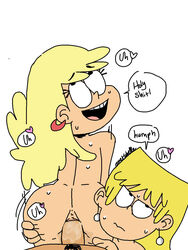 1boy 2girls ass blonde_hair bobby_santiago leni_loud lori_loud penetration penis sisters straight_hair the_loud_house