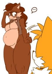 ... 2020 anthro archie_comics aunt aunt_and_nephew bodily_fluids breasts canid canine chipmunk clothing duo fakeryway featureless_breasts female fox genital_fluids genitals ground_squirrel hi_res incest male mammal miles_prower miles_tails_prower navel pleasure_castle pregnant pussy pussy_juice rodent sally_acorn sciurid sega sonic_(series) sonic_the_hedgehog_(archie) sonic_the_hedgehog_(comics) speech_bubble sweat tails tails_the_fox video_games