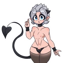 1boy black_panties bulge byternomar diamond_is_unbreakable femboy jojo's_bizarre_adventure koichi_hirose male male_focus male_only solo succubus_(male) tagme thong white_hair