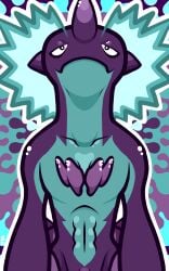 amphibian barely_visible_genitalia bimdraws lizard male_only pokemon pokemon_(species) pokephilia purple_body purple_skin scalie self_upload tasteful_nudity toxtricity