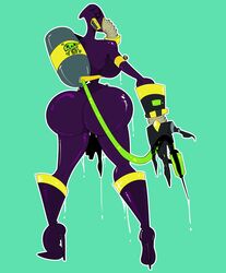 1girls big_ass big_breasts big_butt big_thighs boots gas_mask huge_ass huge_breasts huge_butt huge_thighs hyper_ass latex latex_suit o_n3il oc rubber rubber_suit thick_ass thick_thighs