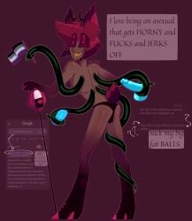 alastor_(hazbin_hotel) antlers asexual deer_ears deer_tail dildo fleshlight fr3akk0 hazbin_hotel pride_flag tagme tendrils underwear_only