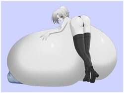 ass ass_up backboob bedroom_eyes bent_over breast_rest breasts female female_only gigantic_breasts heavy_breasts huge_breasts hyper hyper_breasts immobile laying_on_breasts laying_on_floor looking_at_viewer looking_back lying lying_on_breasts on_breasts on_floor pixiv self_lying thighhighs