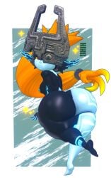 1girls 3d ass barefoot big_ass black_skin breasts completely_nude completely_nude_female female female_only from_behind full_body grin helmet huge_ass imp kiro93591529 long_hair looking_back midna multicolored multicolored_skin naked naked_female nipples nude nude_female oerba_yun_fang one_eye_covered orange_hair patreon_link pointy_ears ponytail prehensile_hair red_eyes small_breasts smile solo solo_female the_legend_of_zelda the_legend_of_zelda:_twilight_princess thick_thighs thighs tloz twilight_princess two-tone_skin yellow_sclera