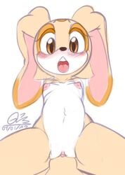 2020 blush breasts brown_eyes cream_the_rabbit cub duo female furry gatomonlover genitals interspecies lagomorph male mammal nipples nude open_mouth penetration penis pussy sex sonic_(series) sonic_the_hedgehog_(series) spread_legs straight tongue vaginal_penetration young