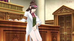 3d ace_attorney animated ema_skye female female_only masturbation neinsfw no_sound orgasm public snacks solo_female tagme video