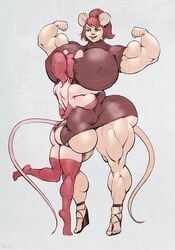 animal_humanoid ass balls big_breasts breast_smother breasts bulge extreme_muscles futanari genitals gynomorph hi_res huge_breasts humanoid intersex janrock mammal mammal_humanoid mouse_humanoid murid murid_humanoid murine murine_humanoid muscular muscular_gynomorph muscular_intersex nipple_outline rodent rodent_humanoid smothering