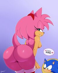 1girls amy_rose anthro areolae ass bent_over big_ass big_breasts bigdon1992 breasts female furry large_breasts looking_at_viewer looking_back nipples sega solo_focus sonic_(series) sonic_the_hedgehog sonic_the_hedgehog_(series)