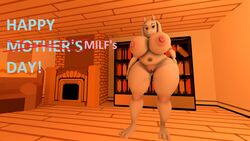 1girls 2017 3_toes 3d alone anthro anthro_only breasts chimney english_text female female_only furry furry_only goat half-closed_eyes hands-free holidays horns house huge_breasts humanoid_vagina kennythebobcat library living_room looking_at_viewer mammal mother's_day naked nude nude_female obese_female pussy smile smiley_face smiling smiling_at_viewer source_filmmaker toriel undertale video_games white_fur wood_floor