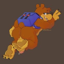 1:1 1boy 2020 all_fours anthro anus ass backpack backsack balls banjo-kazooie banjo_(banjo-kazooie) barefoot biceps blue_eyes blush bodily_fluids brown_background brown_body brown_fur butt claws cum cum_on_ground cum_on_penis ewmo.de flaccid fur genital_fluids genitals hand_on_butt hi_res humanoid_penis looking_at_viewer looking_back male male_focus male_only mammal muscular nude on_ground open_mouth pawpads paws penis perineum pink_anus pink_tongue plain_background precum presenting presenting_anus presenting_hindquarters presenting_penis rareware sharp_claws sharp_teeth simple_background smile soles solo sweat tan_balls tan_body tan_penis tan_skin teeth thick_thighs toe_claws tongue triceps ursid video_games