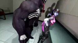 1boy 1girls 3d animated ass black_penis black_skin blizzard_entertainment bodysuit breasts clothed clothed_female_nude_male crossover doggy_style earrape edit edited erection female fitnisinnfilms huge_penis human interspecies larger_male long_penis male marvel muscular muscular_male overwatch patreon purple_hair purple_skin sex size_difference smaller_female sound sound_warning source_request spider-man_(series) standing straight symbiote testicles text thigh_sex url venom video watermark white_skin widowmaker