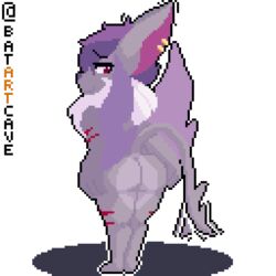 1:1 alpha_channel animated anthro anus ass bat bat_ears batartcave big_ears chiropteran digital_media_(artwork) ear_piercings gif humanoid looking_back loop mammal pixel_art presenting purple_skin rear_view short_playtime simple_background solo spread_butt spreading spreading_ass sprite tail transparent_background