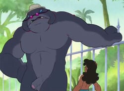 alien beastofheart dark-skinned_female dark_skin disney edit female flaccid foreskin gantu glans lilo_and_stitch male male_focus muscles nude partially_retracted_foreskin penis screencap screenshot screenshot_edit uncut