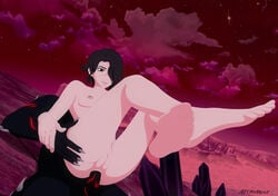 3d anal anal_penetration ass black_hair breasts cinder_fall earrings female grimm_(rwby) interspecies male monster monster_on_female monster_penetrating_human necromalock orange_eyes penetration piercing pussy rwby yellow_eyes