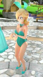 3d blender blonde_hair blue_eyes bunny_ears bunnysuit cleavage eyeliner frististains high_heels jewelry light_skin looking_to_the_side mario_(series) nail_polish nintendo princess_rosalina smile super_mario_galaxy tagme