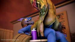 3d animated anthro bounty_hunter_(dota) dota dota_2 furry gondar_the_bounty_hunter male no_sound penis sex slark_the_nightcrawler tagme twitchyanimation video yaoi